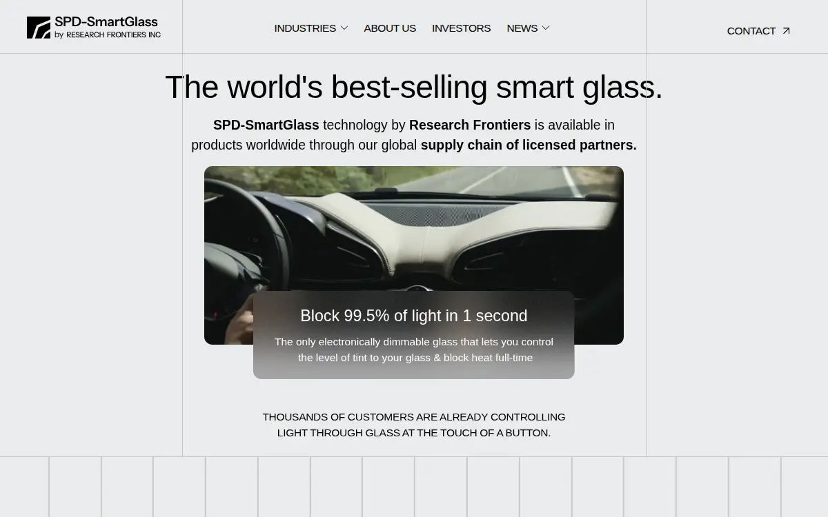 Homepage of Research Frontiers INC