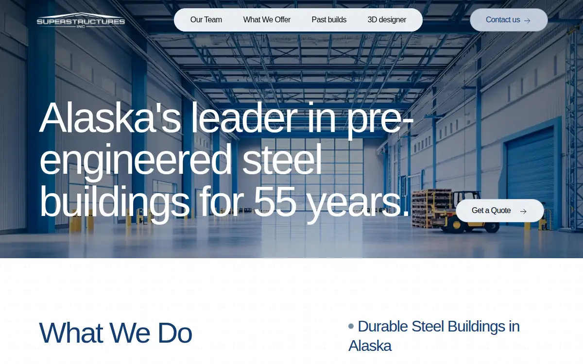 Homepage of Alaska Steel Buildings, LLC