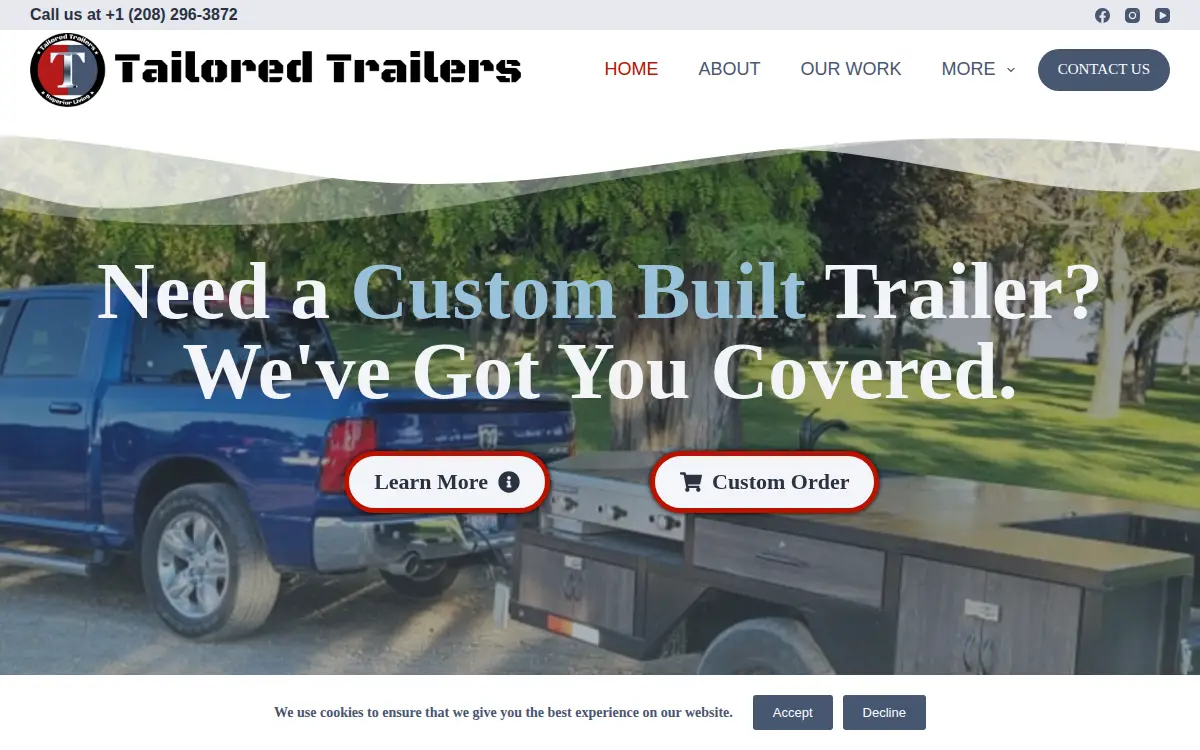 Homepage of Tailored Industrial Solutions LLC