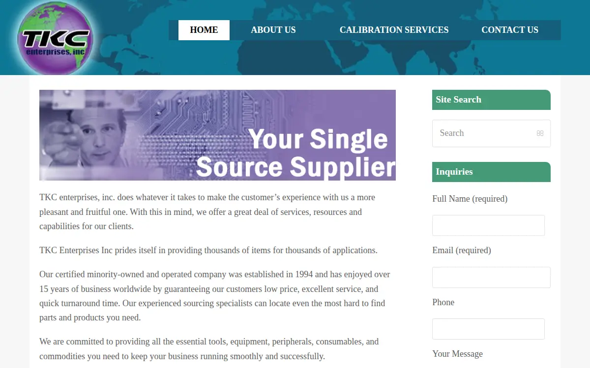 Homepage of Tkc Enterprises, INC.