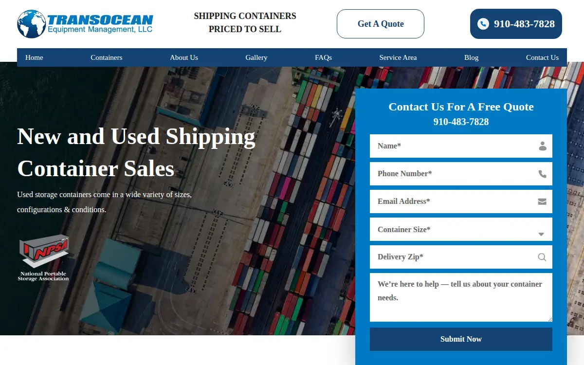 Homepage of Transocean Equipment Management LLC
