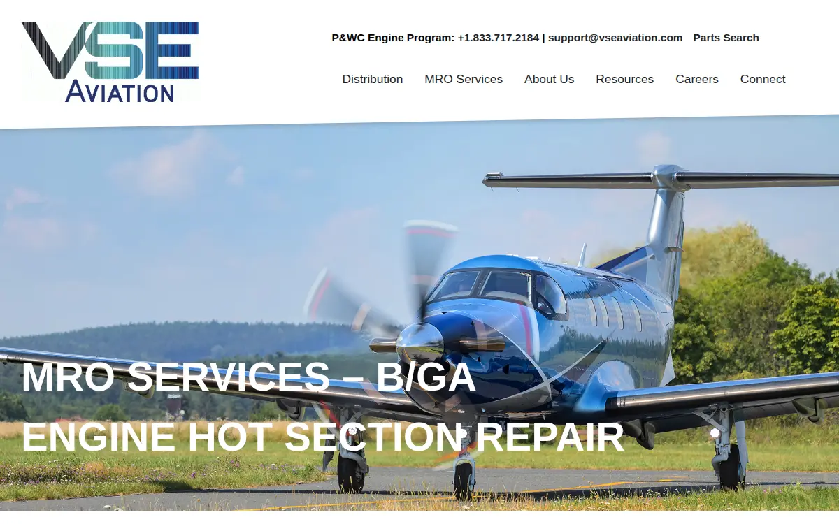 Homepage of Vse Aviation Services, LLC