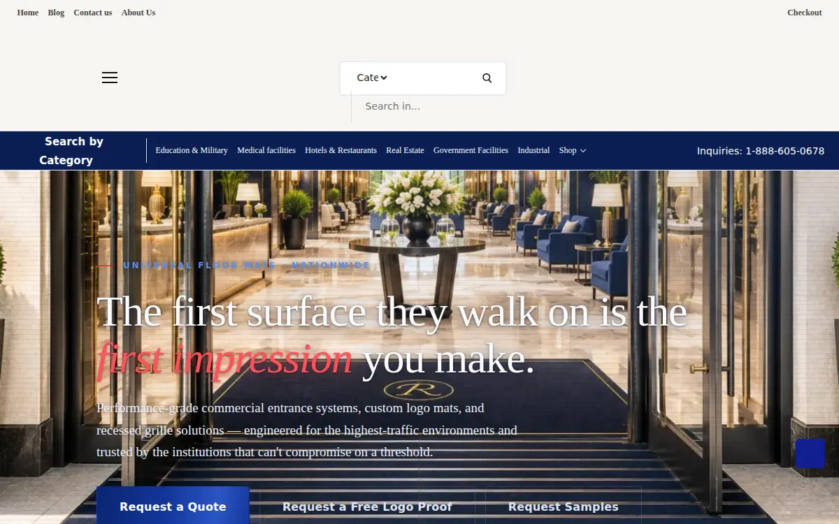 Homepage of The Floor Mats, LLC