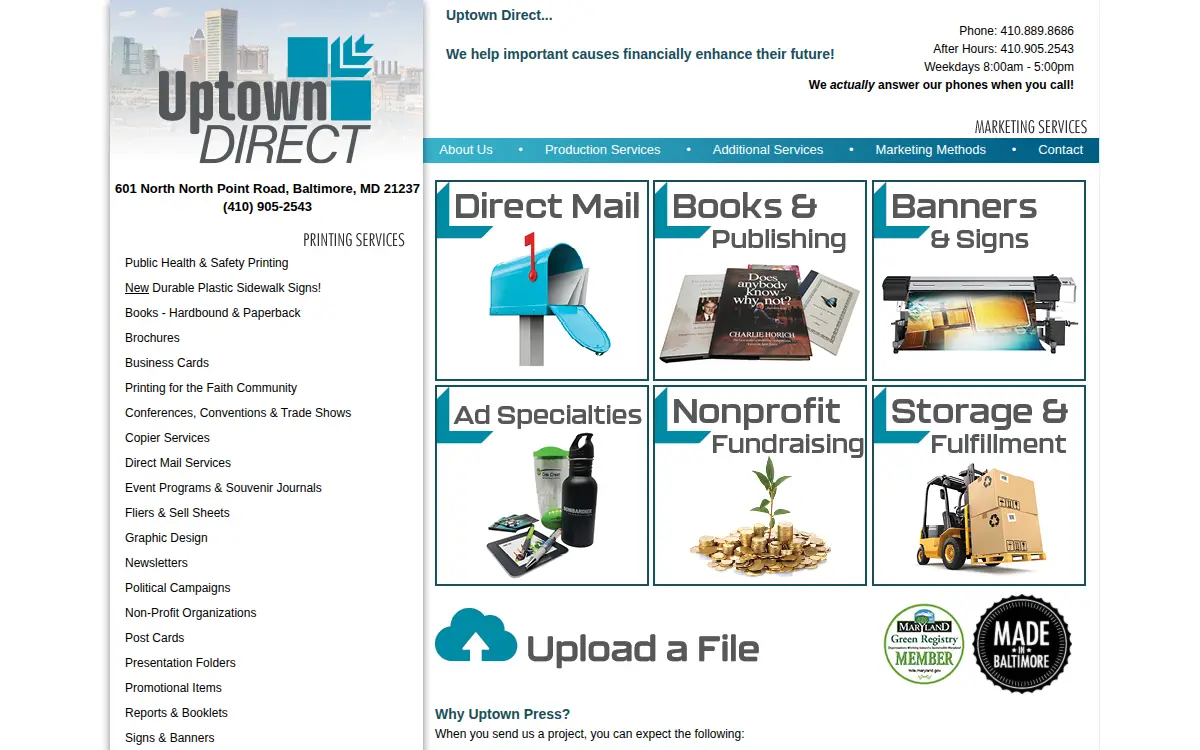 Homepage of Uptown Press, INC.