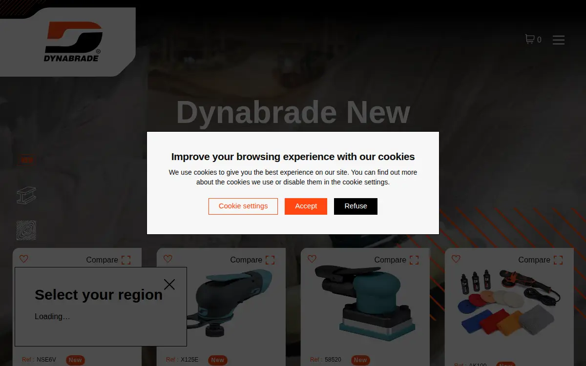 Homepage of Dynabrade, INC.
