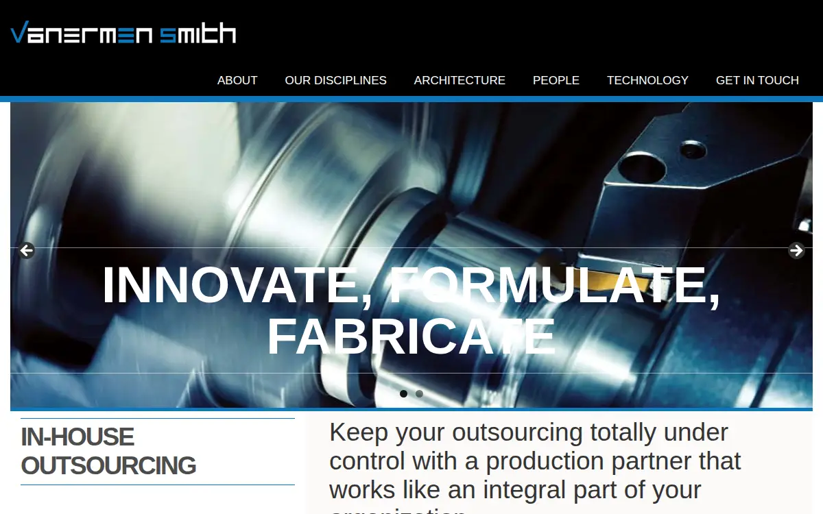 Homepage of Vanermen Smith Products INC