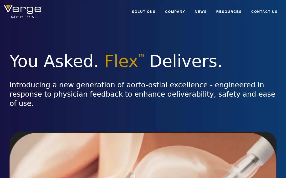Homepage of Verge Medical, INC.