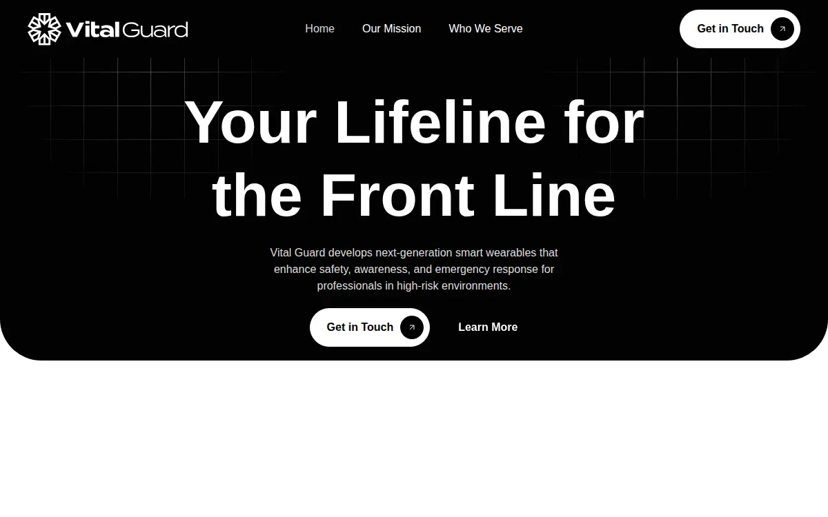 Homepage of Vital Guard LLC