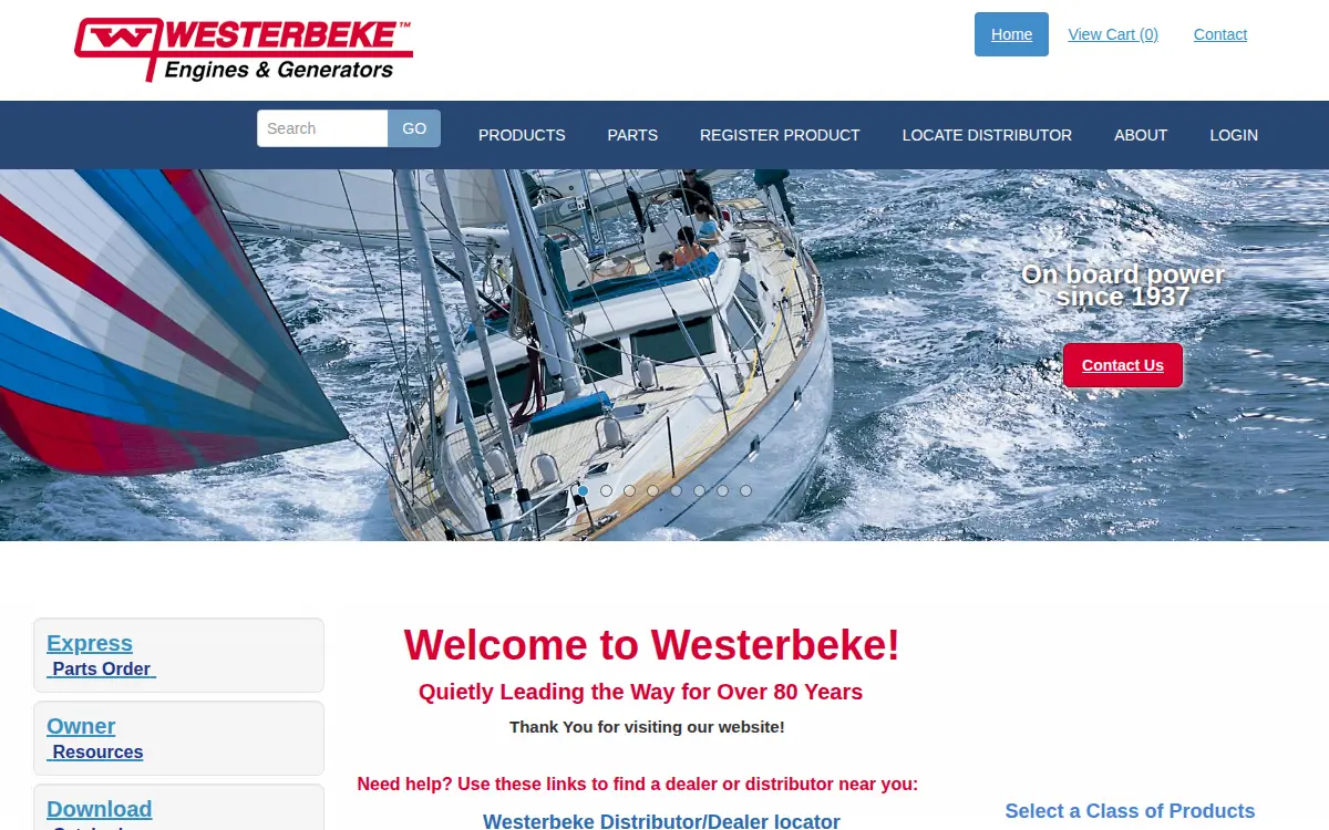 Homepage of Westerbeke Corporation