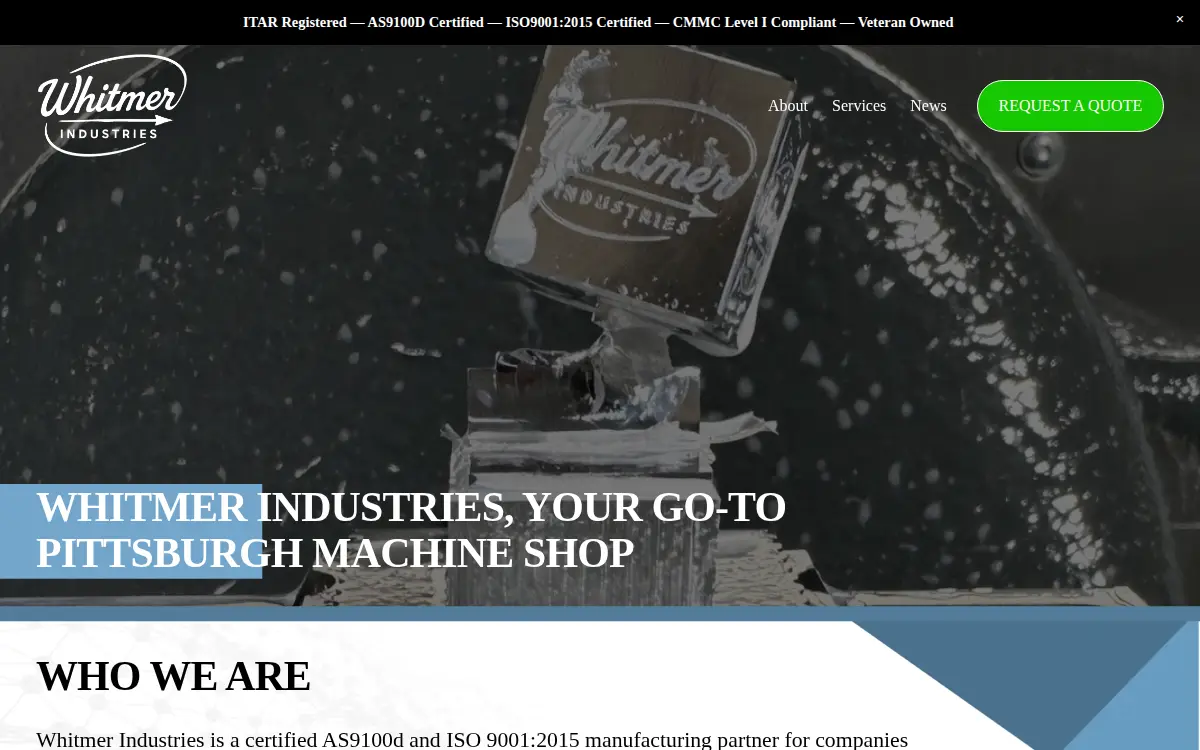 Homepage of Whitmer Industries LLC
