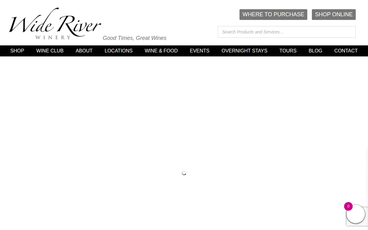 Homepage of Wide River Winery, LLC