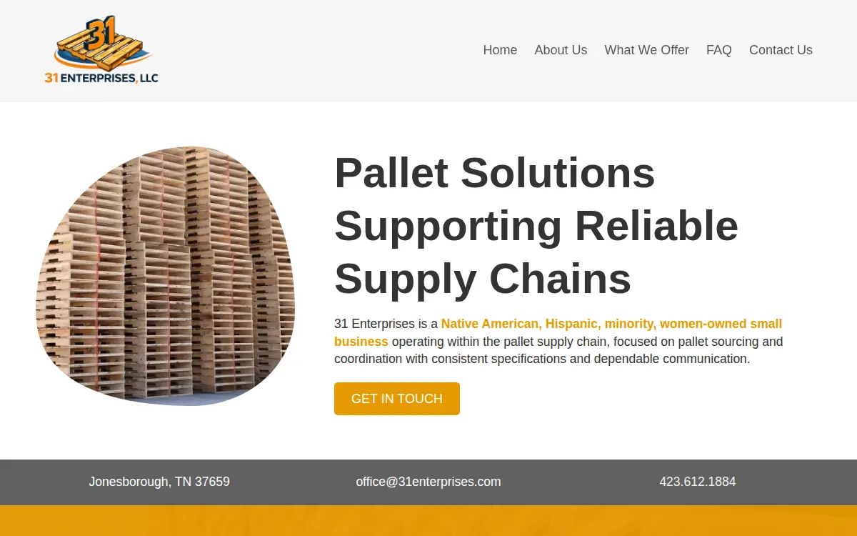 Homepage of 31 Enterprises LLC
