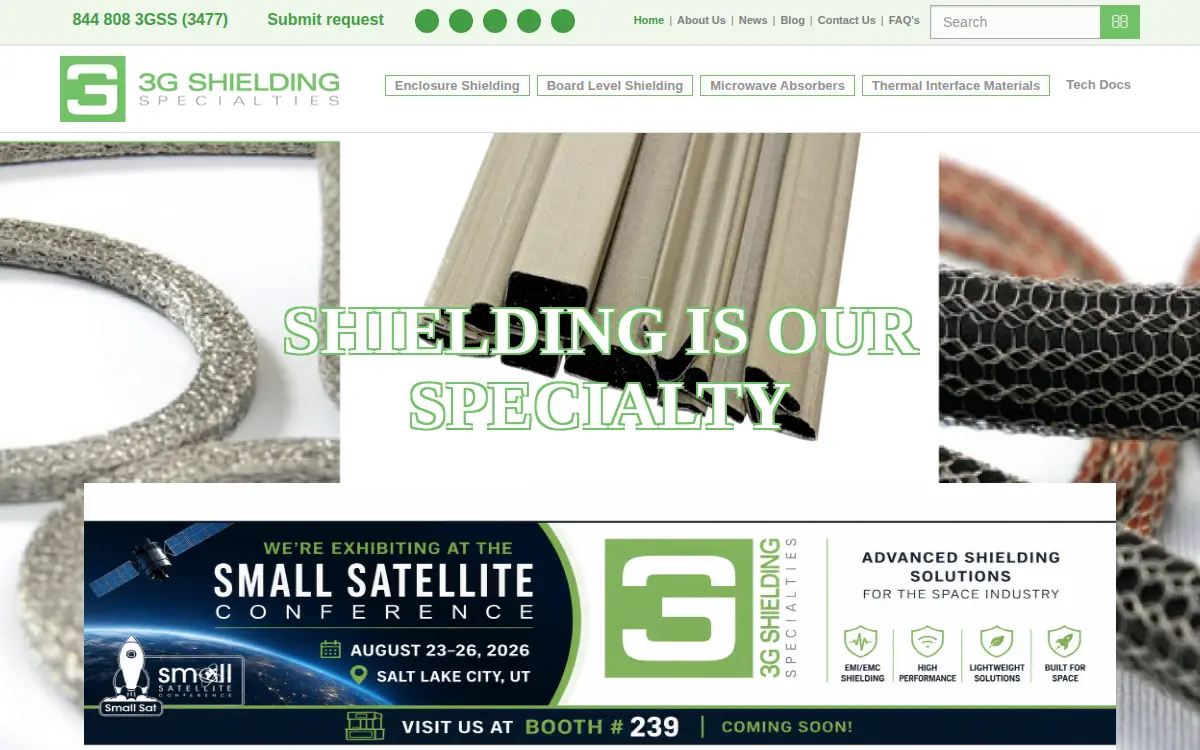 Homepage of 3g Shielding Specialties LP