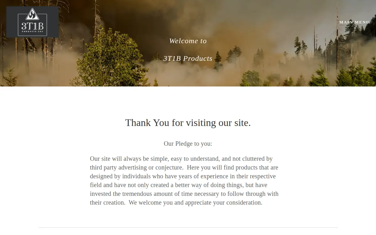 Homepage of 3t1b Products, INC