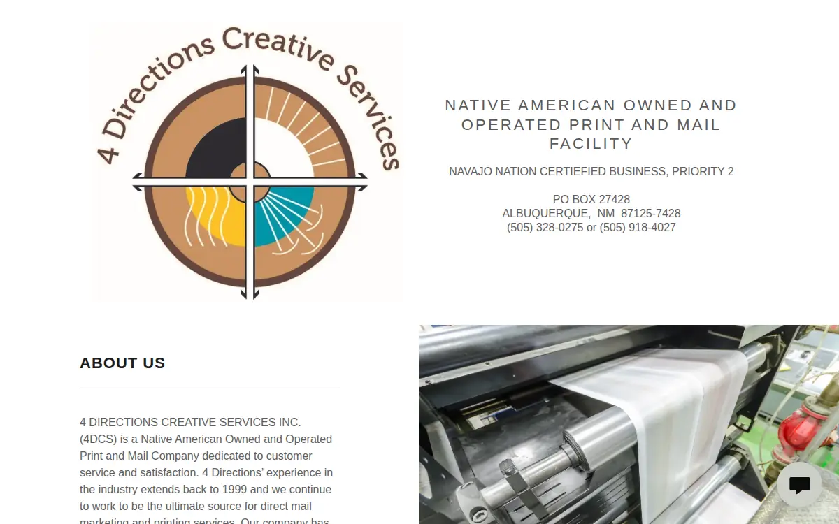 Homepage of 4 Directions Creative Services INC