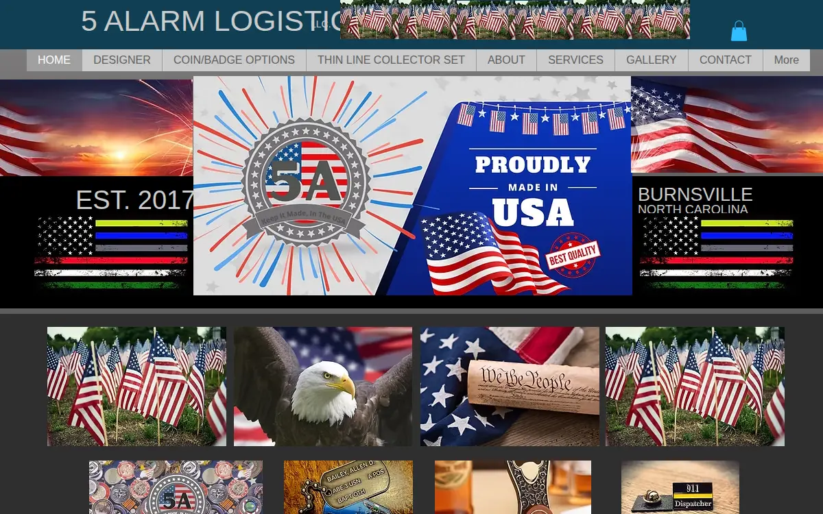 Homepage of 5 Alarm Logistics LLC
