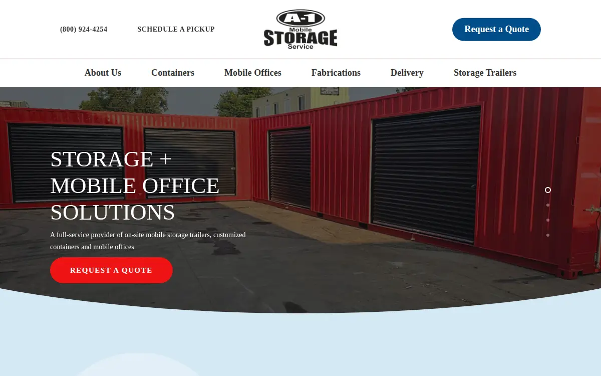 Homepage of A-1 Mobile Storage Service, LLC
