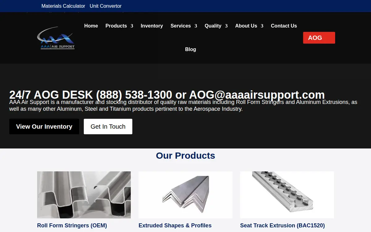 Homepage of Aaa Air Support