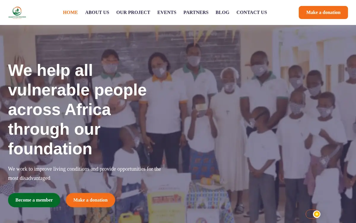 Homepage of Abake's Foundation INC