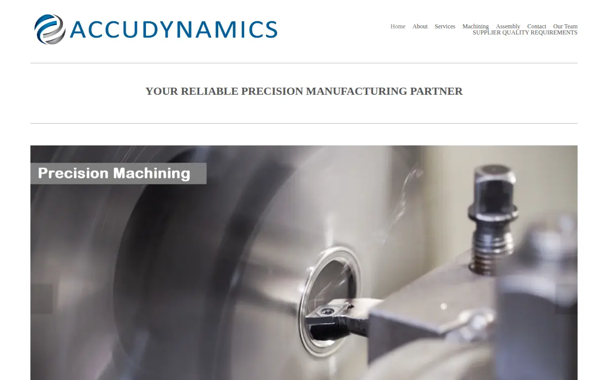 Homepage of Accudynamics LLC