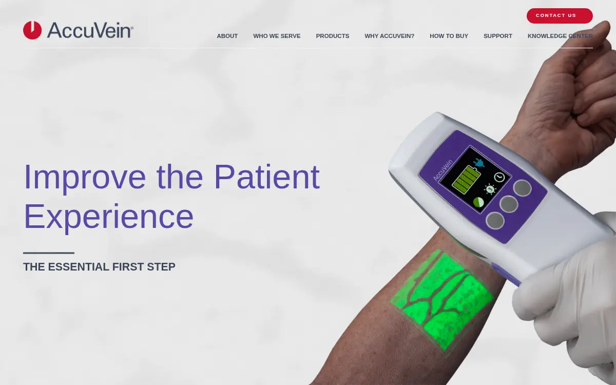 Homepage of Accuvein INC.