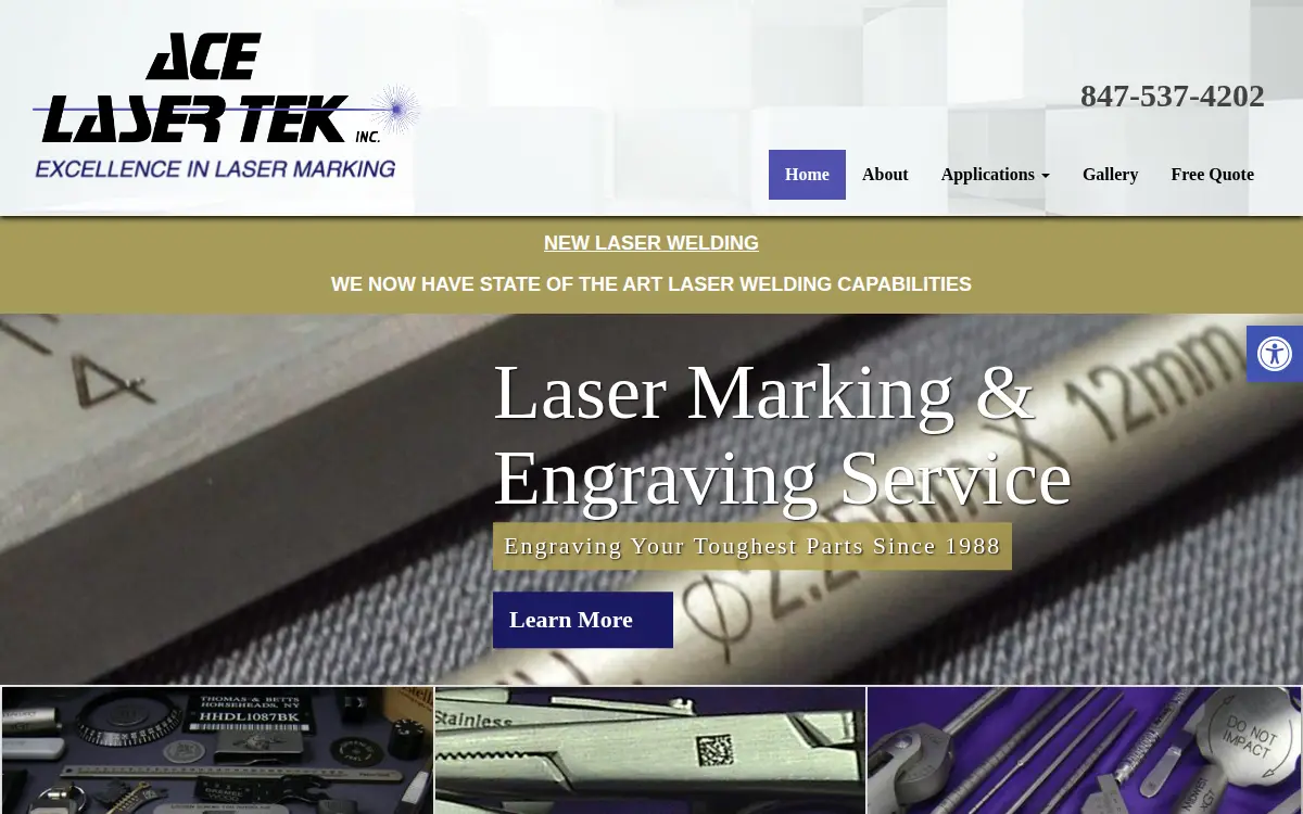 Homepage of Ace Laser Tek INC