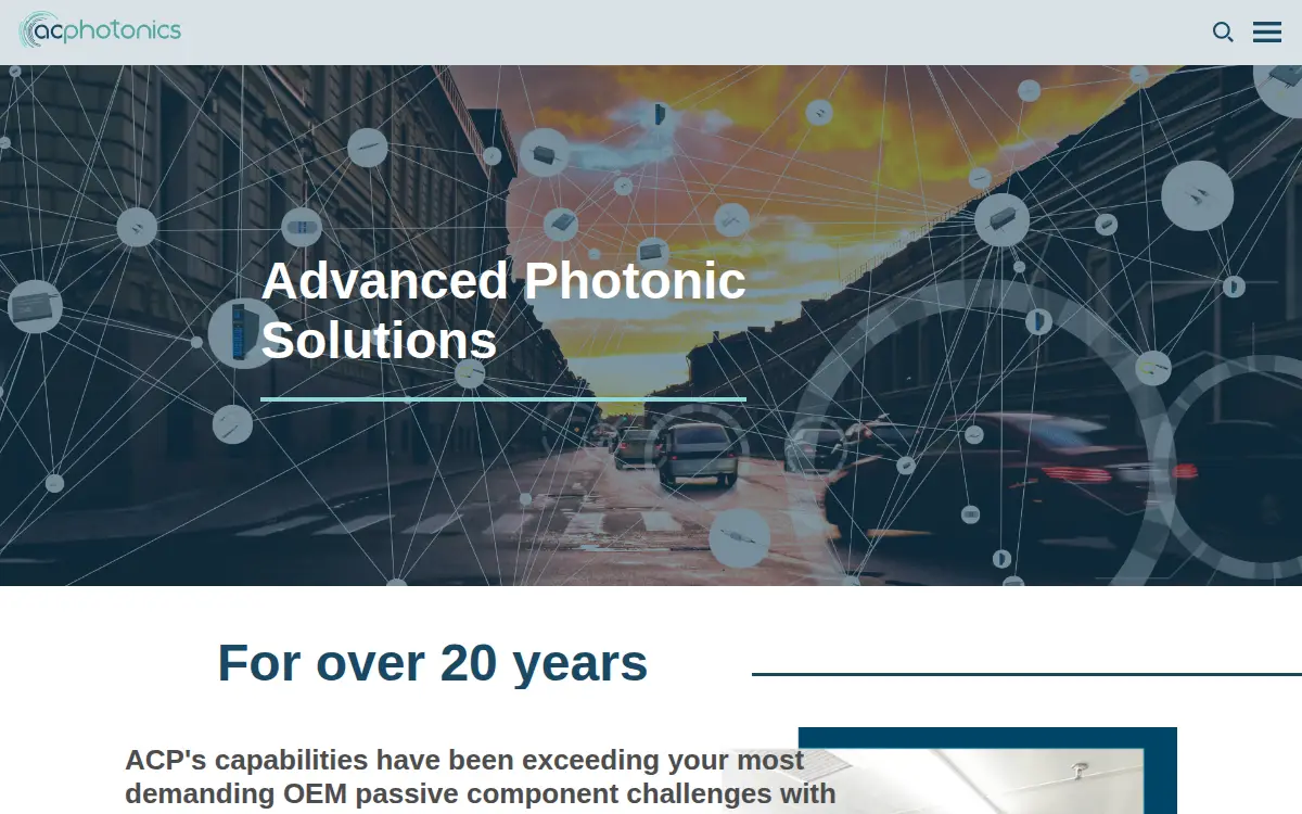 Homepage of Ac Photonics, INC.