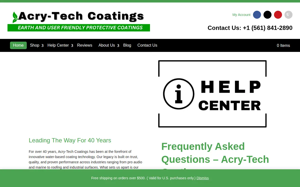 Homepage of Acry-tech Coatings, INC.
