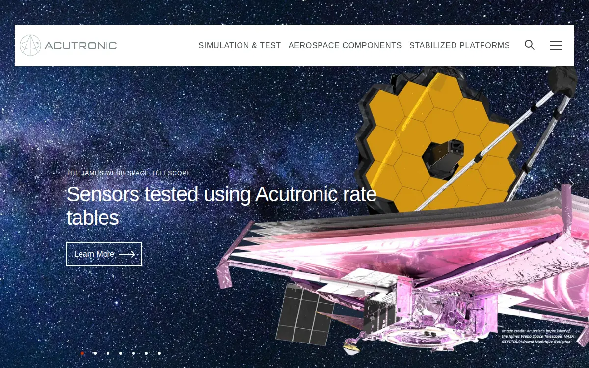 Homepage of Acutronic Actuation INC