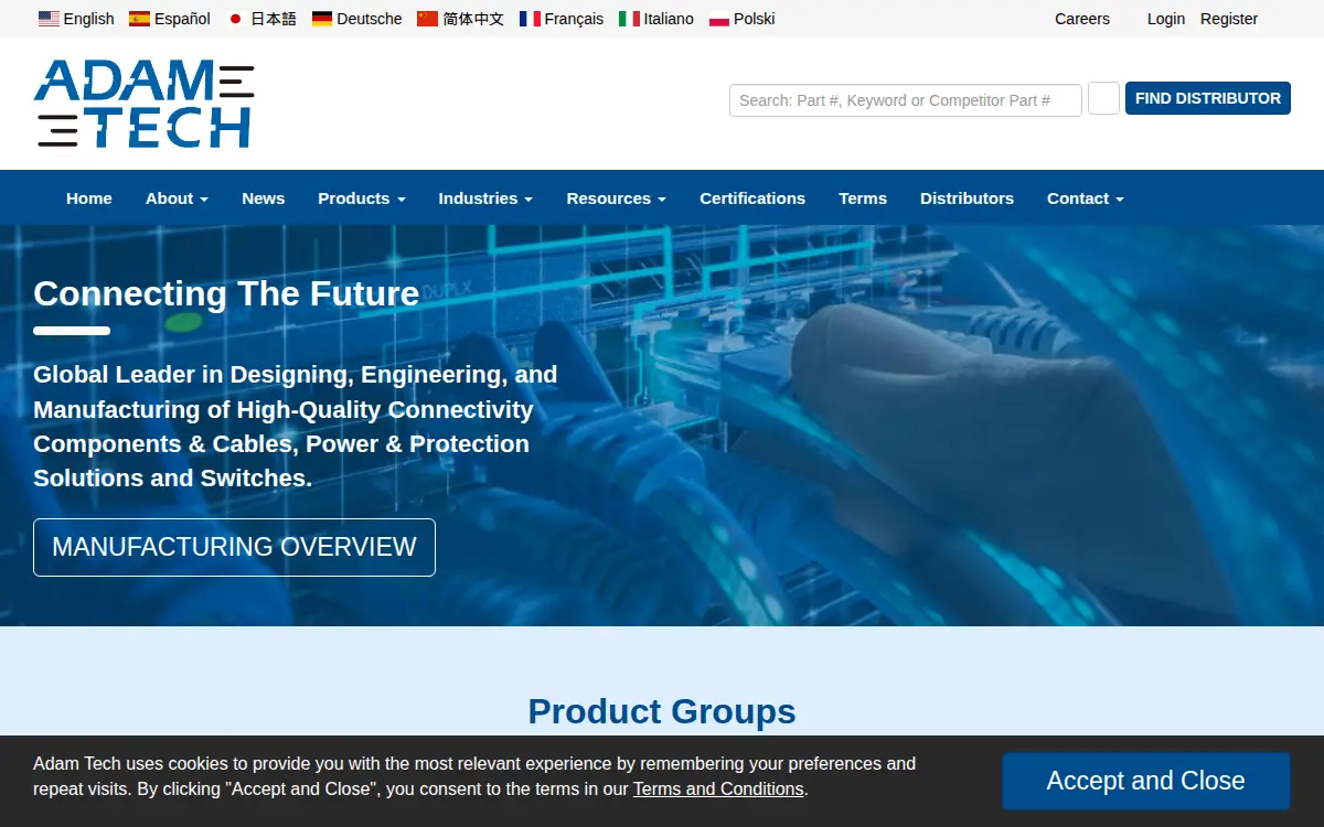 Homepage of Valconn Electronics, INC.