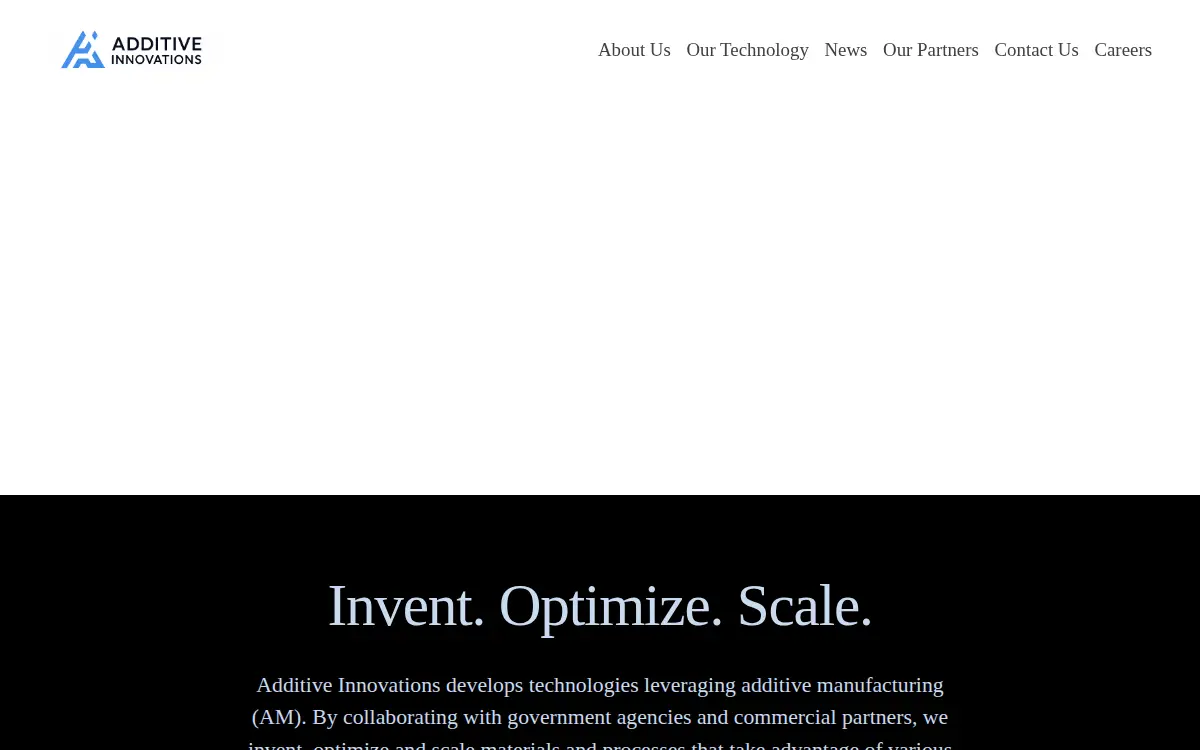 Homepage of Additive Innovations LLC