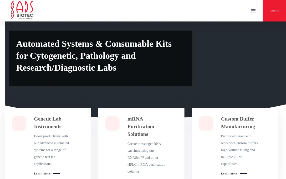 Homepage of Ads Biotec INC