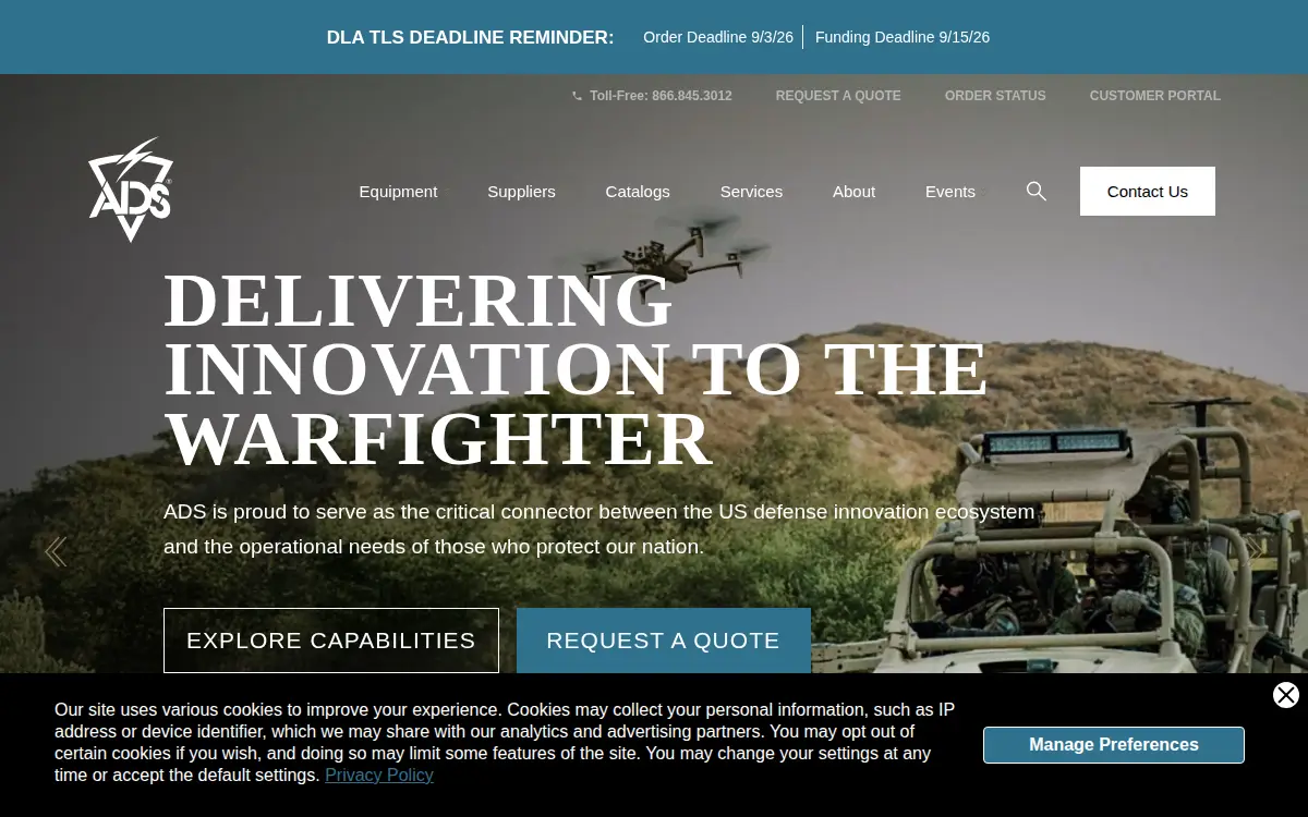 Homepage of Atlantic Diving Supply, INC.
