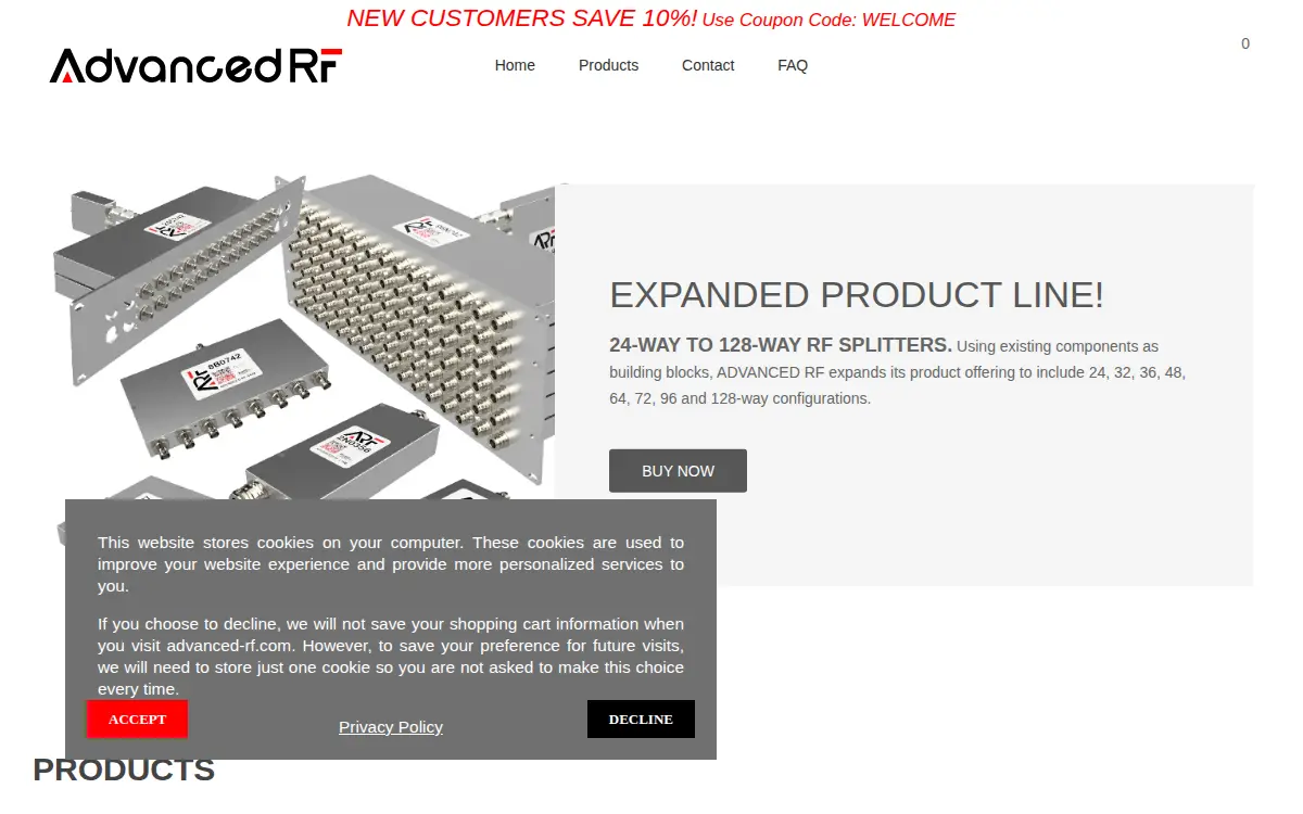 Homepage of Advanced Rf INC