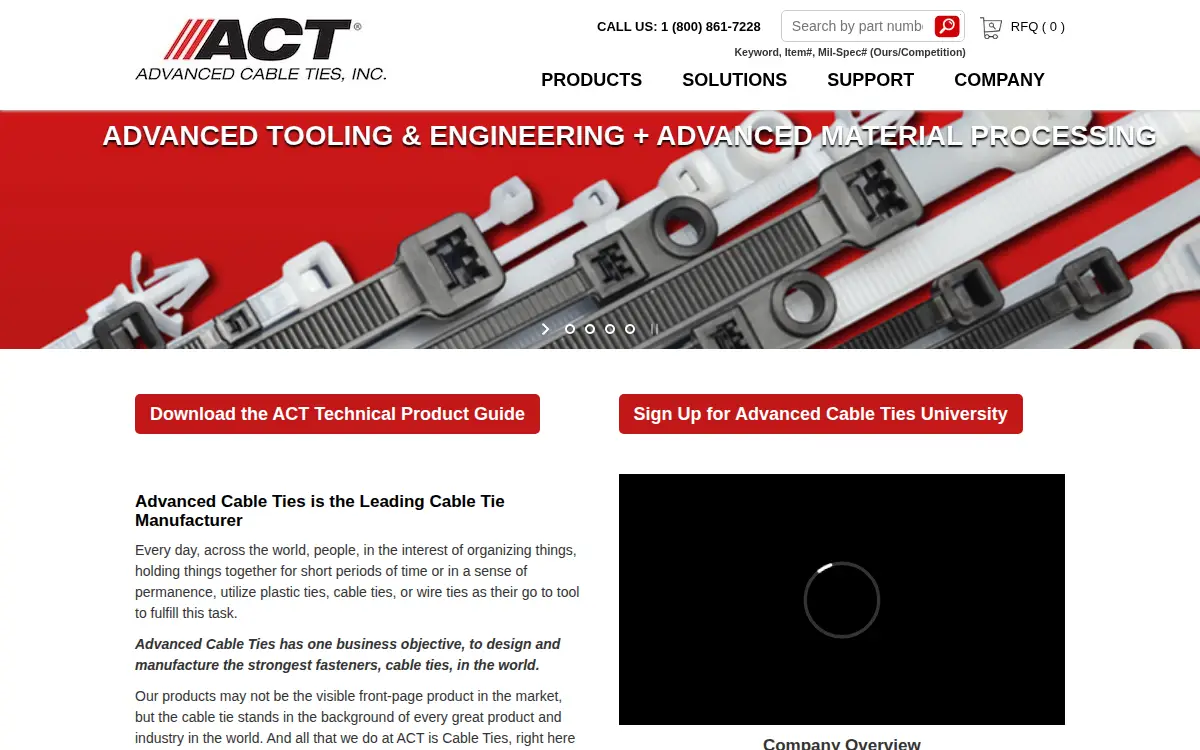 Homepage of Advanced Cable Ties INC