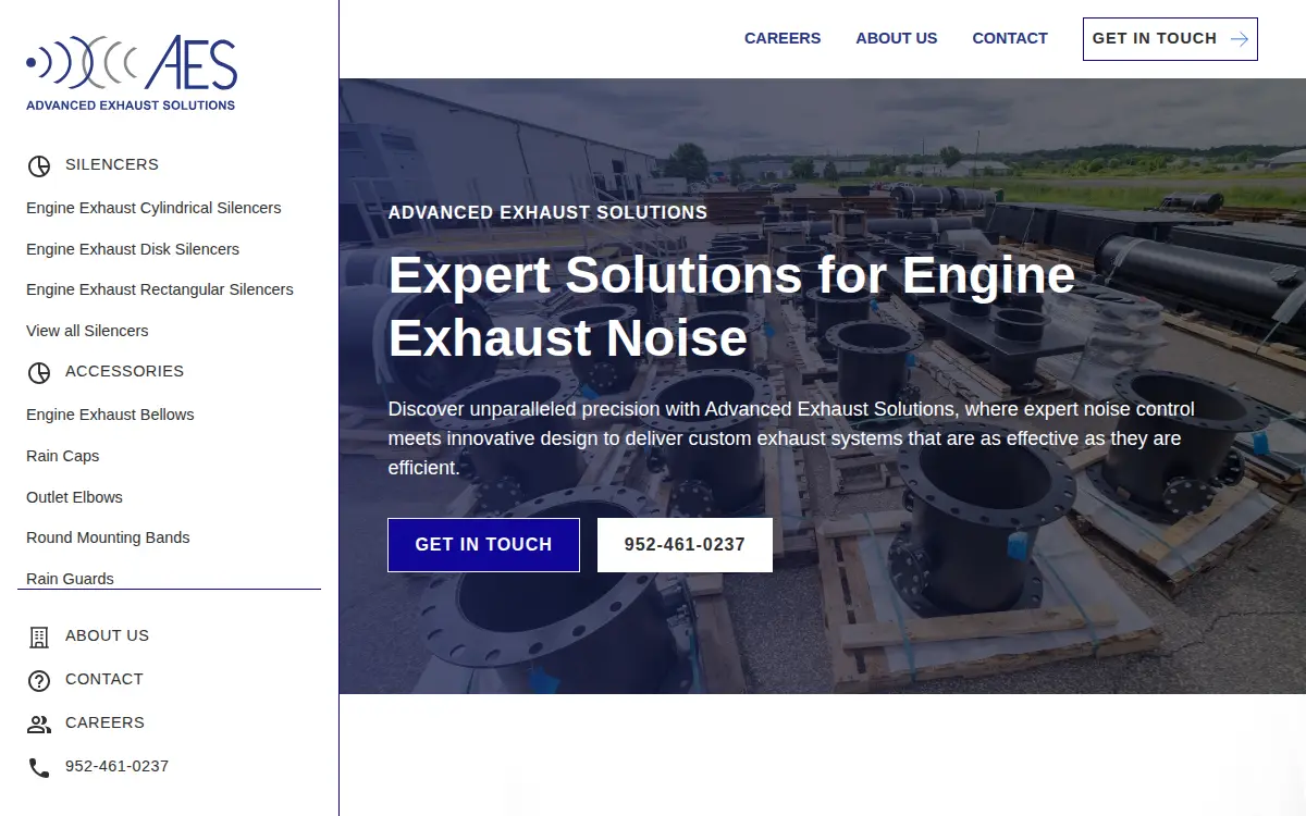 Homepage of Advanced Exhaust Solutions, LLC