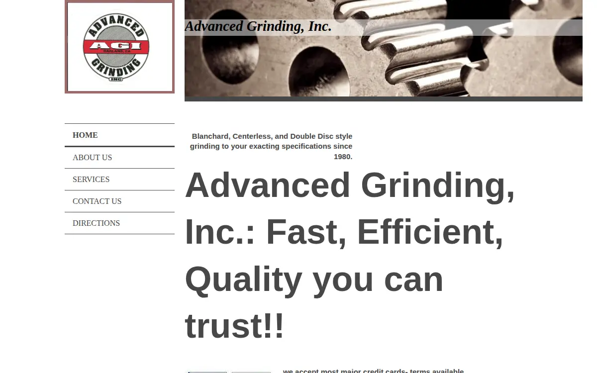 Homepage of Advanced Grinding Incorporated
