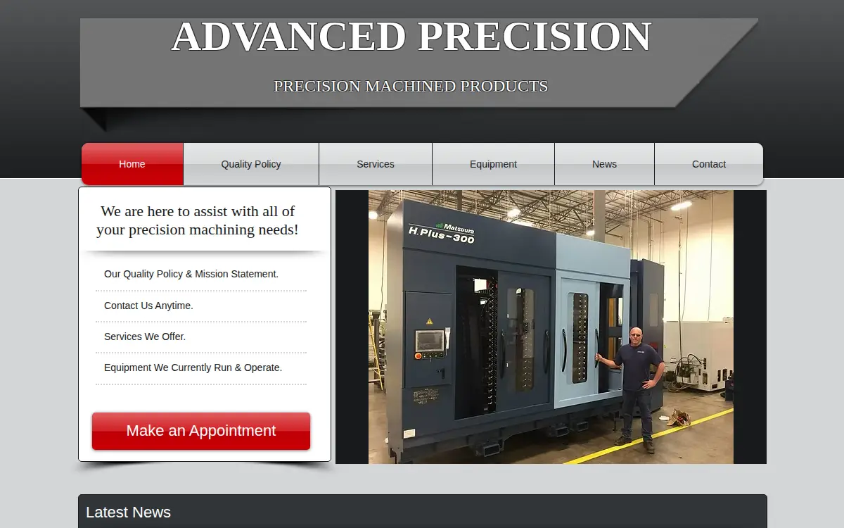 Homepage of Advanced Precision INC