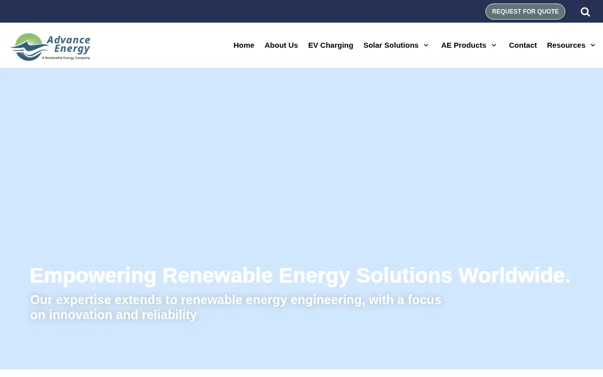 Homepage of Advance Energy Solutions INC.