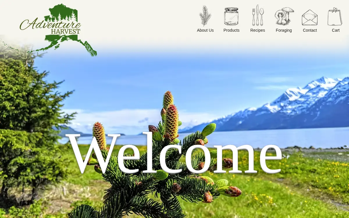 Homepage of Adventure Harvest LLC