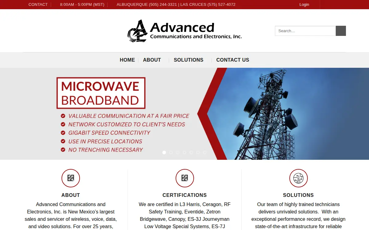Homepage of Advanced Communications & Electronics INC