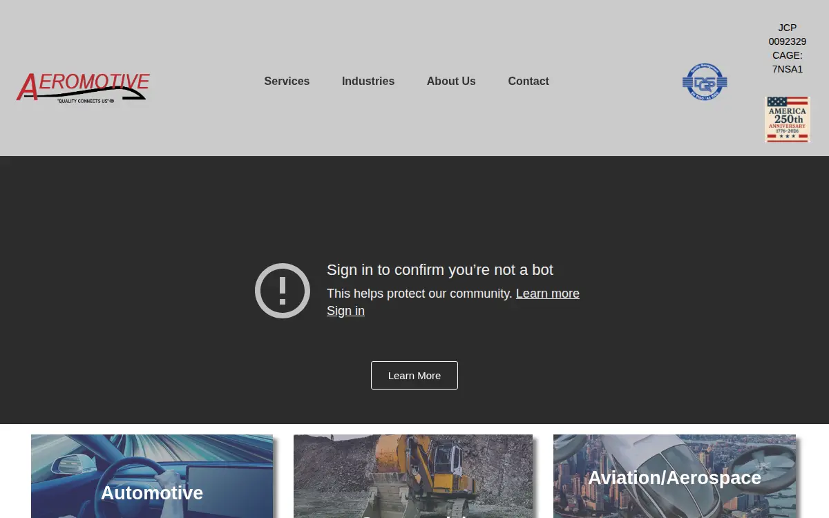 Homepage of Aeromotive Services INC