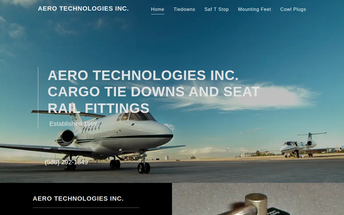 Homepage of Aero Technologies INC.