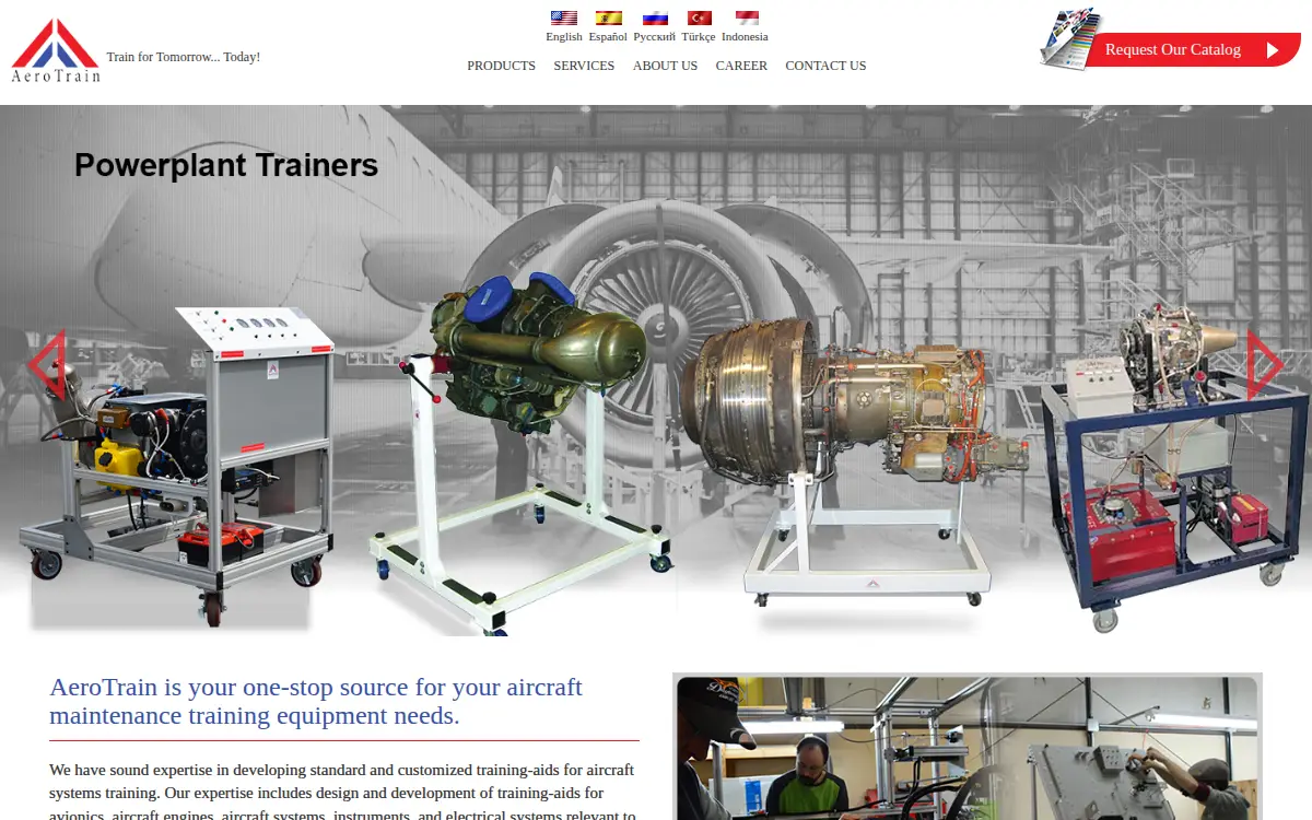 Homepage of Aerotrain Corporation