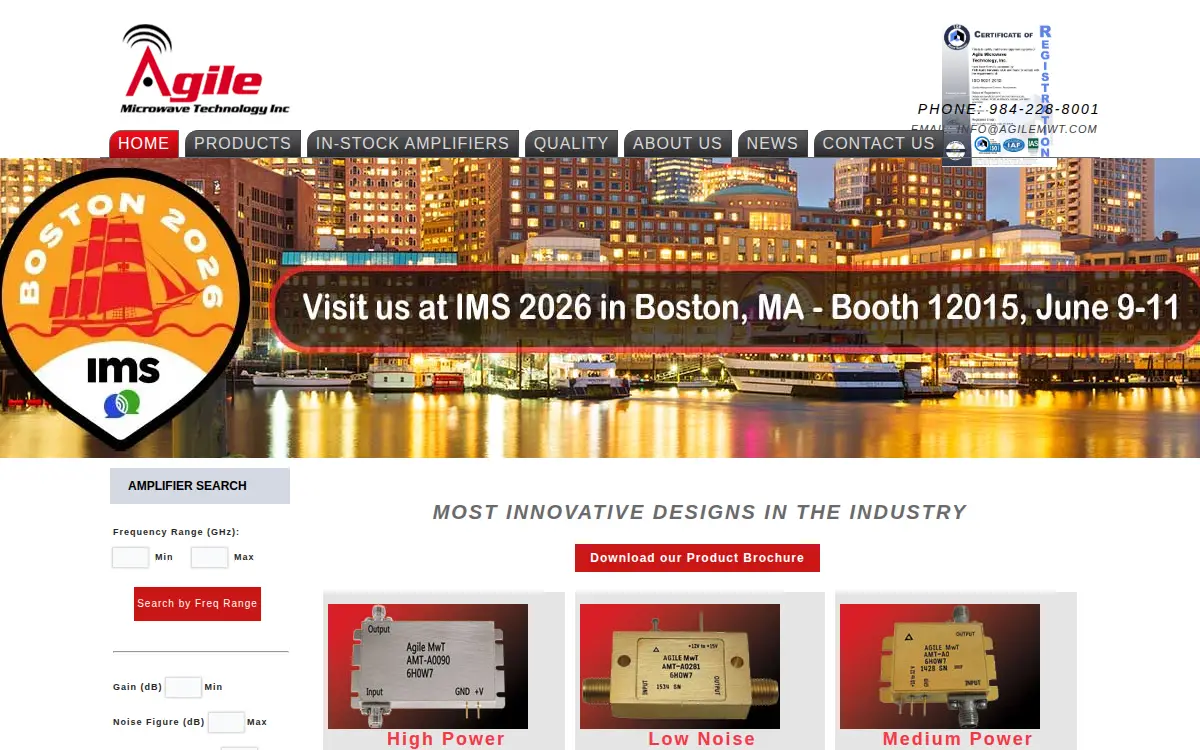 Homepage of Agile Microwave Technology INC.