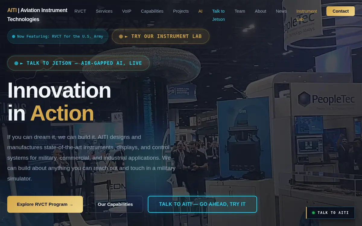 Homepage of Aviation Instrument Technologies Incorporated