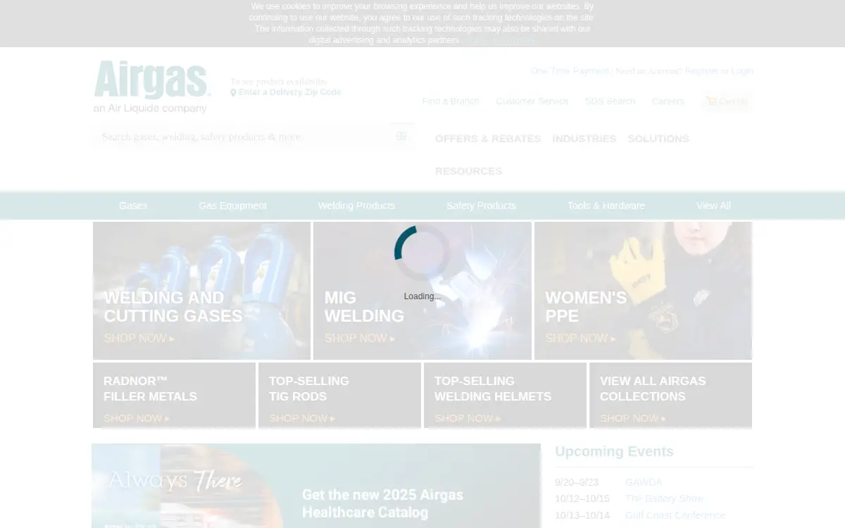 Homepage of Airgas Usa, LLC