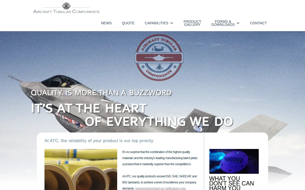 Homepage of Aircraft Tubular Components INC