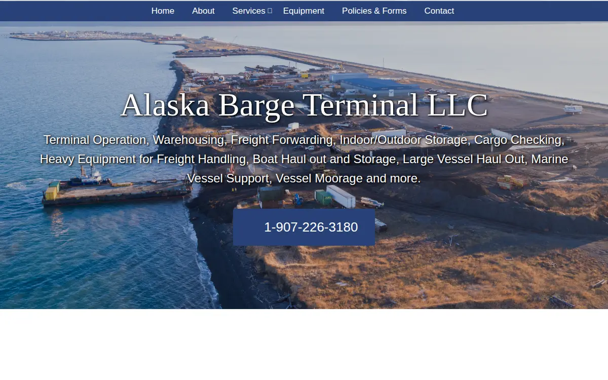 Homepage of Alaska Barge Terminal LLC