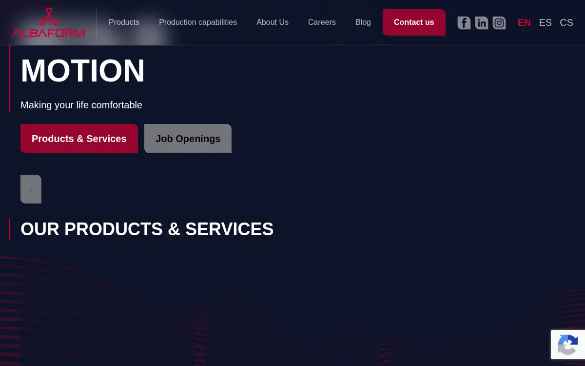 Homepage of Albaform, INC.
